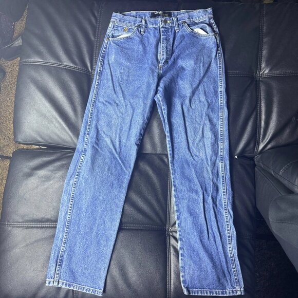 Wrangler George Strait Men's Jeans Blue Denim Straight Leg 13MGSHD Cowboy 33x34 - Picture 1 of 14